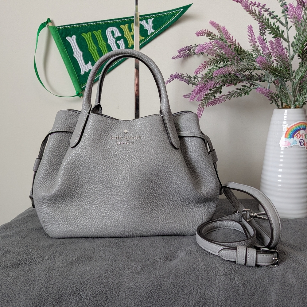 Kate Spade Gray Pebble Small Dumpling Satchel